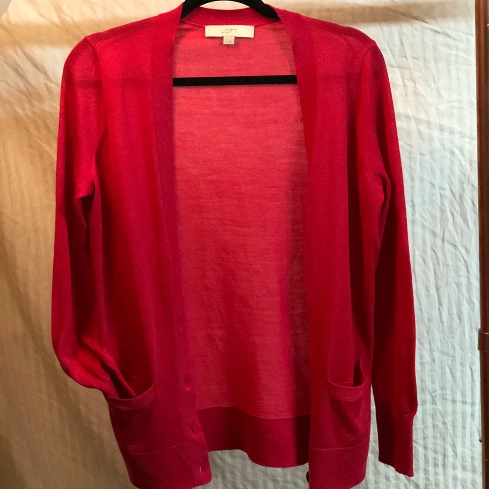 Ann Taylor Loft Pink Cardigan